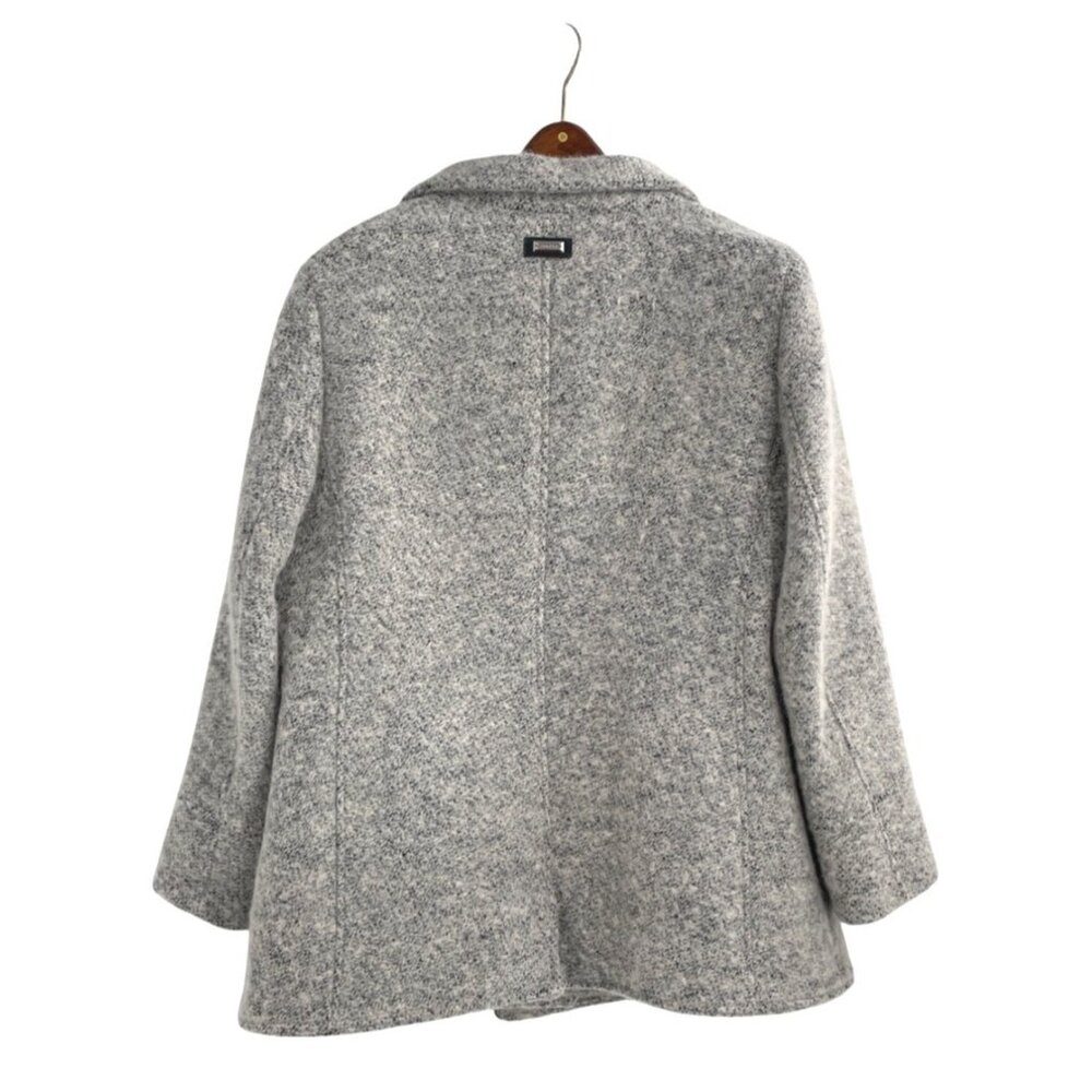 Calvin Klein Womens XL Gray Boucle Wool Blend Asymmetrical Zip Jacket Classic Ch - Picture 2 of 8